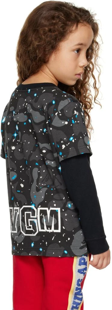 Bape Kids Black Space Camo Shark Long Sleeve T-Shirt 3