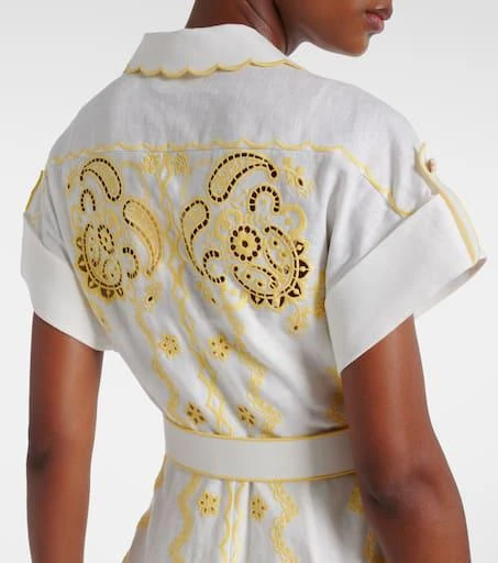 Zimmermann Lucky embroidered linen midi dress 6