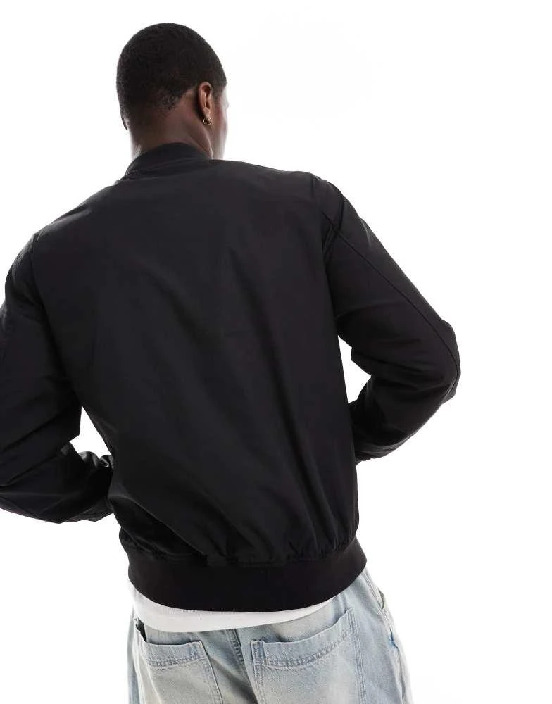 Pull&Bear Pull&Bear basic bomber jacket in black 4
