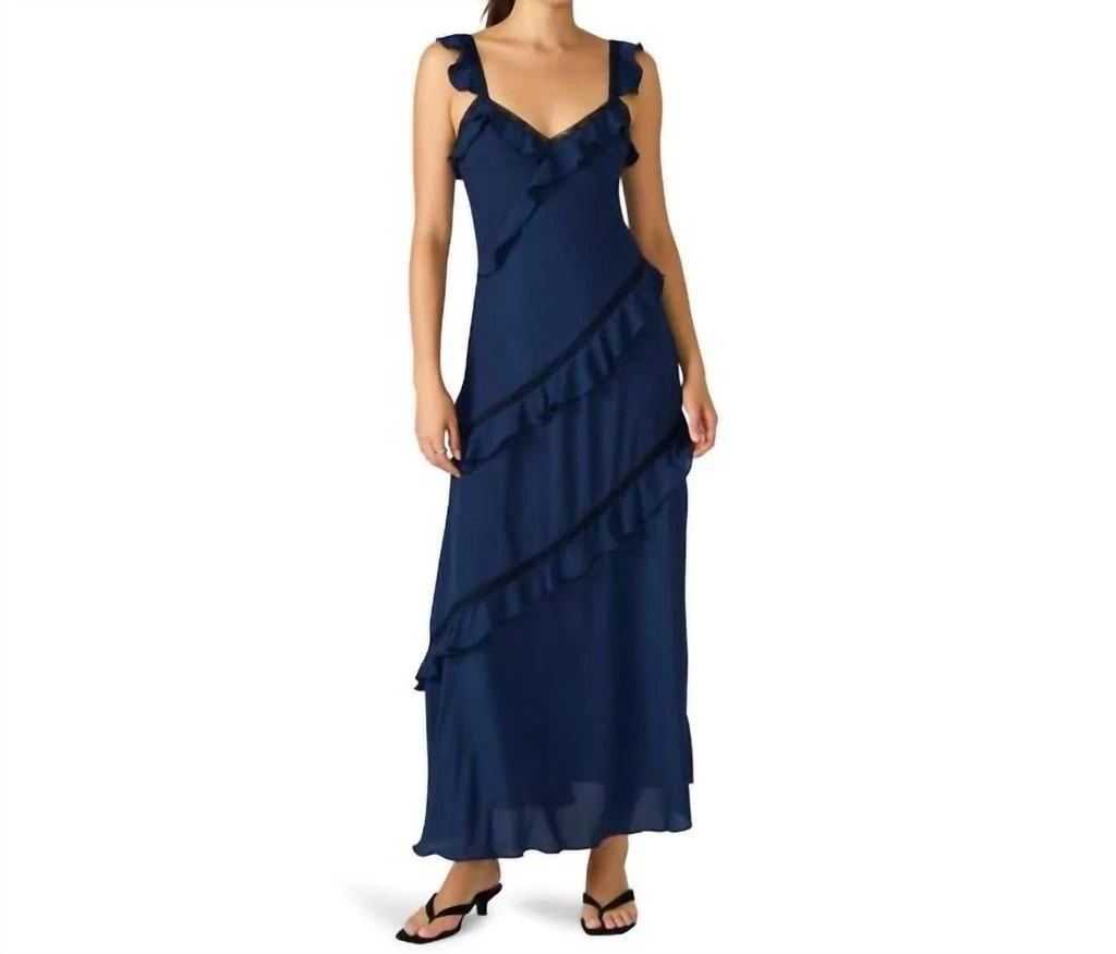 steve madden laney asymmetric hem dress Steve Madden Navy Laney Asymmetrical Midi Dress