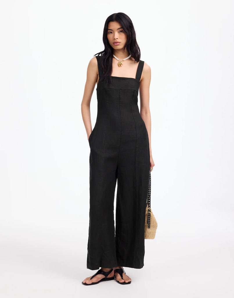Madewell Squareneck Wide-Leg Jumpsuit in 100% Linen