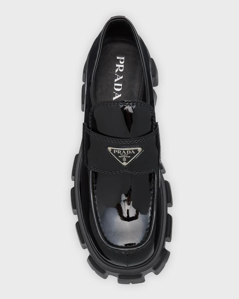 Prada Men's Monolith Patent Leather Loafers 4