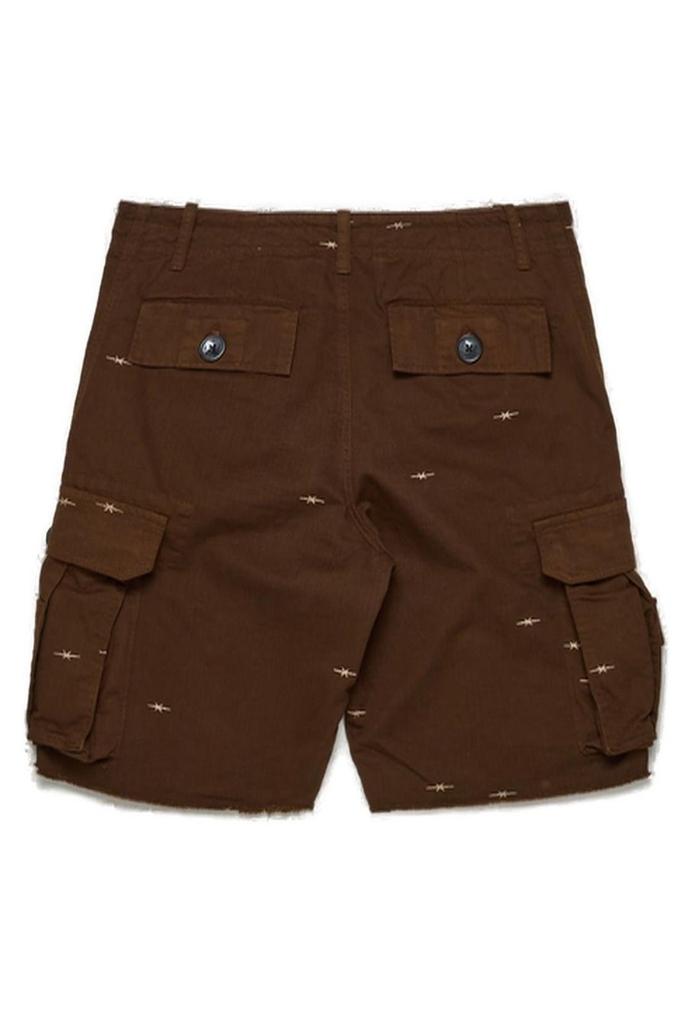 PHIPPS Phipps Raw Cut Edge Star Embroidered Chino Shorts
