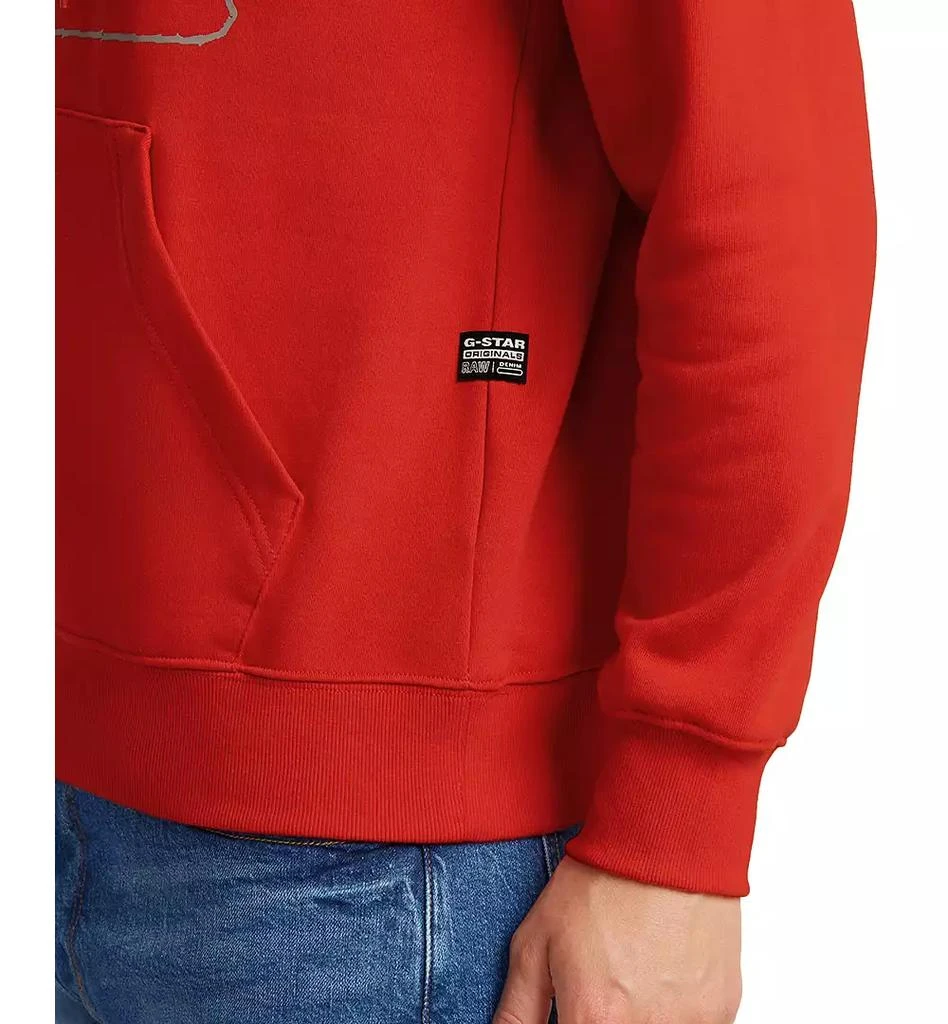 G-Star Men's Distressed Originals Regular-Fit Logo Print Fleece Hoodie 3