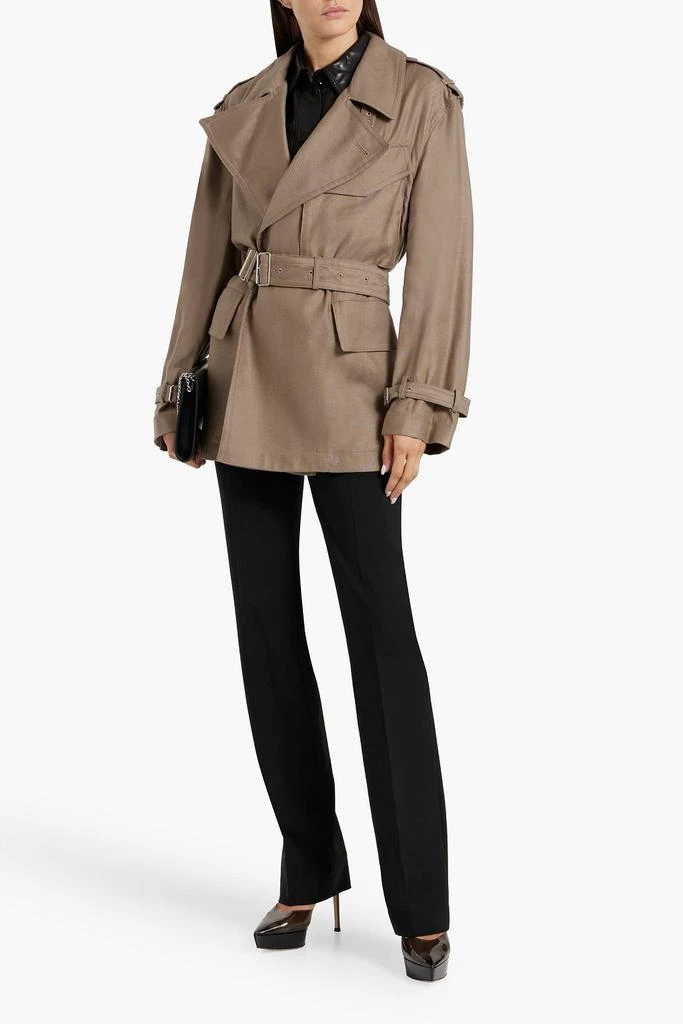 Helmut Lang Belted Lyocell and linen-blend jacket 2