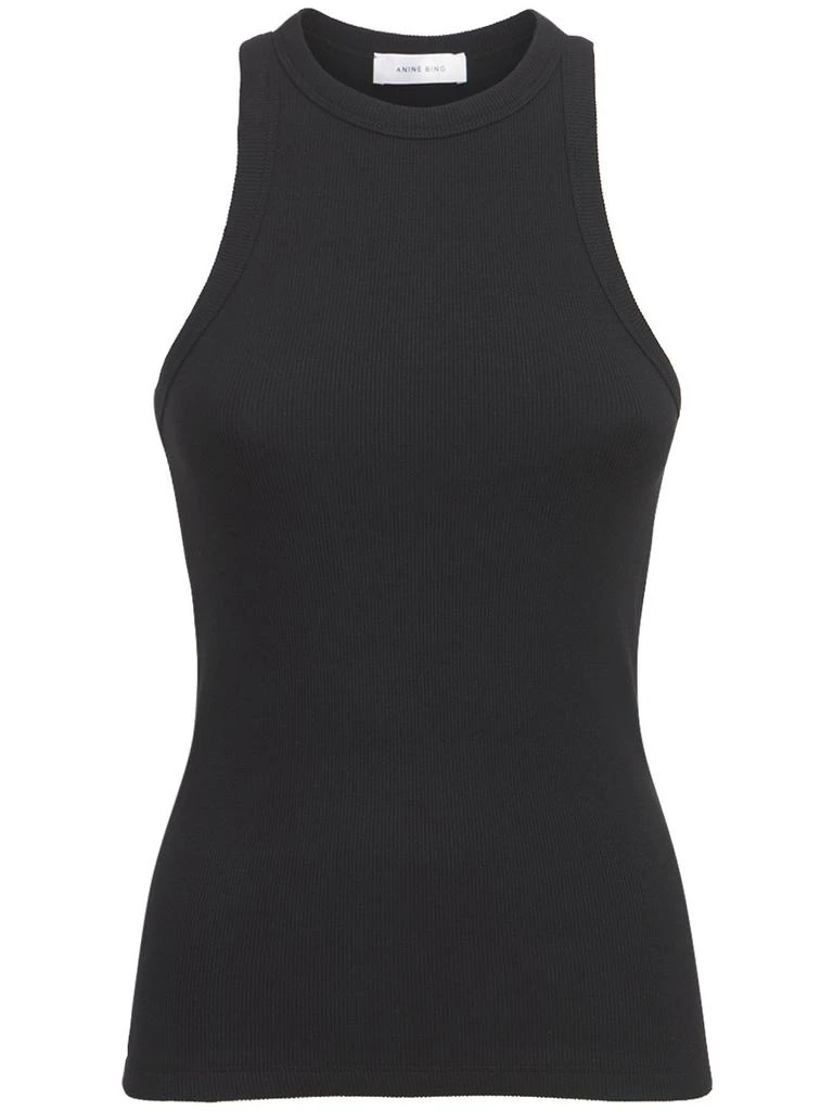 ANINE BING Eva Ribbed Cotton Jersey Tank Top 1