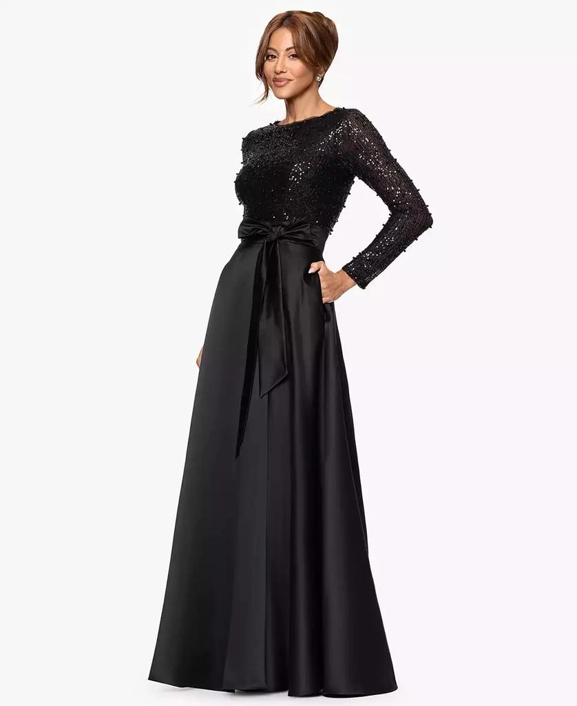 green emerald velvet dress Katrina Velvet Asymmetrical Neckline Cap Sleeve Floor Length Dress main image 1
