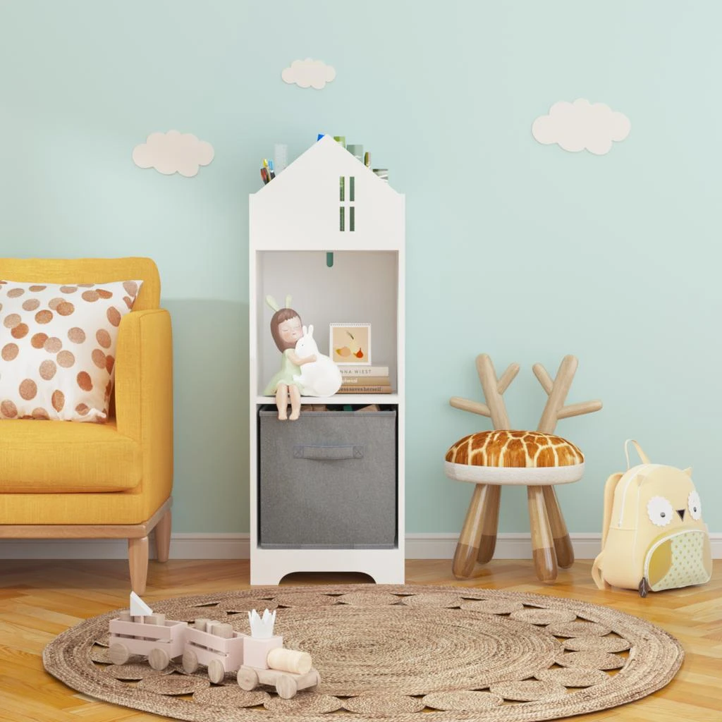 Streamdale Furniture Streamdale White & Gray Kids' Bookcase 4