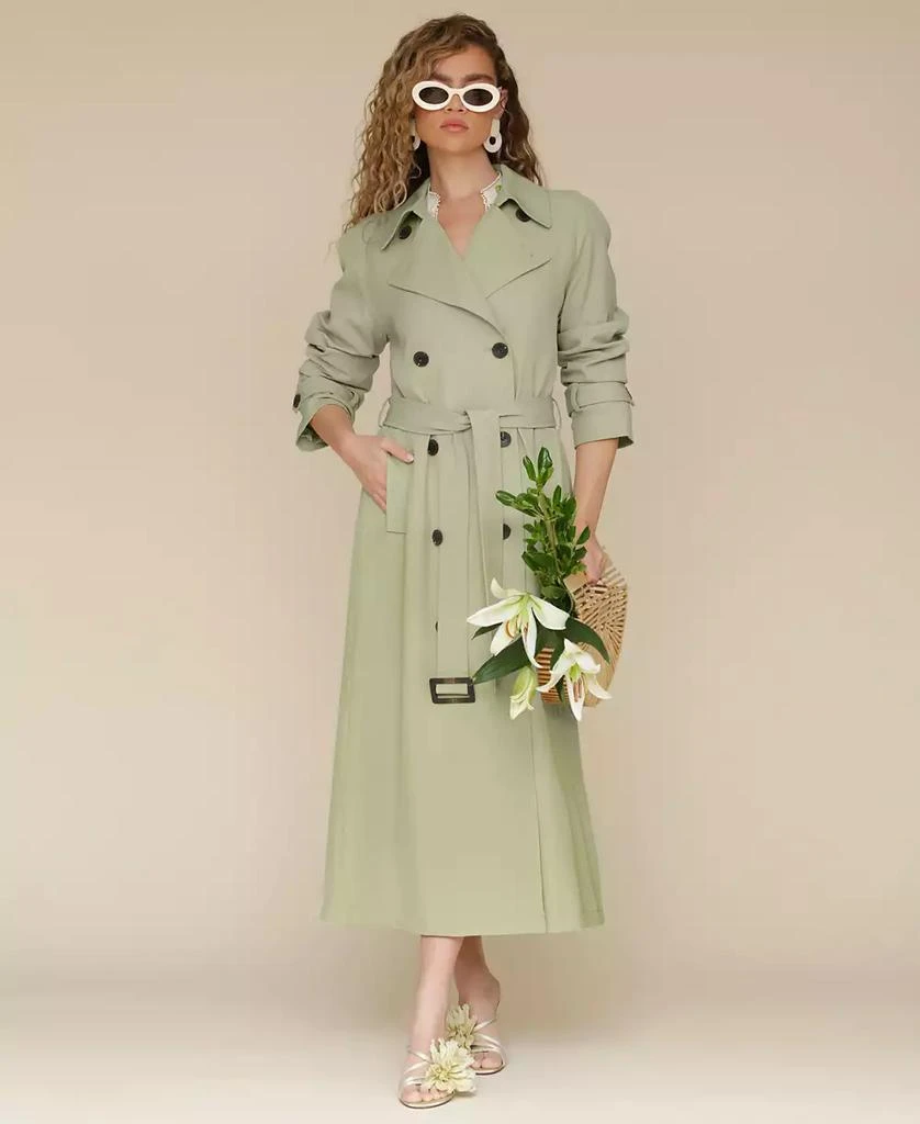 Avec Les Filles Women's Double-Breasted Maxi Trench Coat 8
