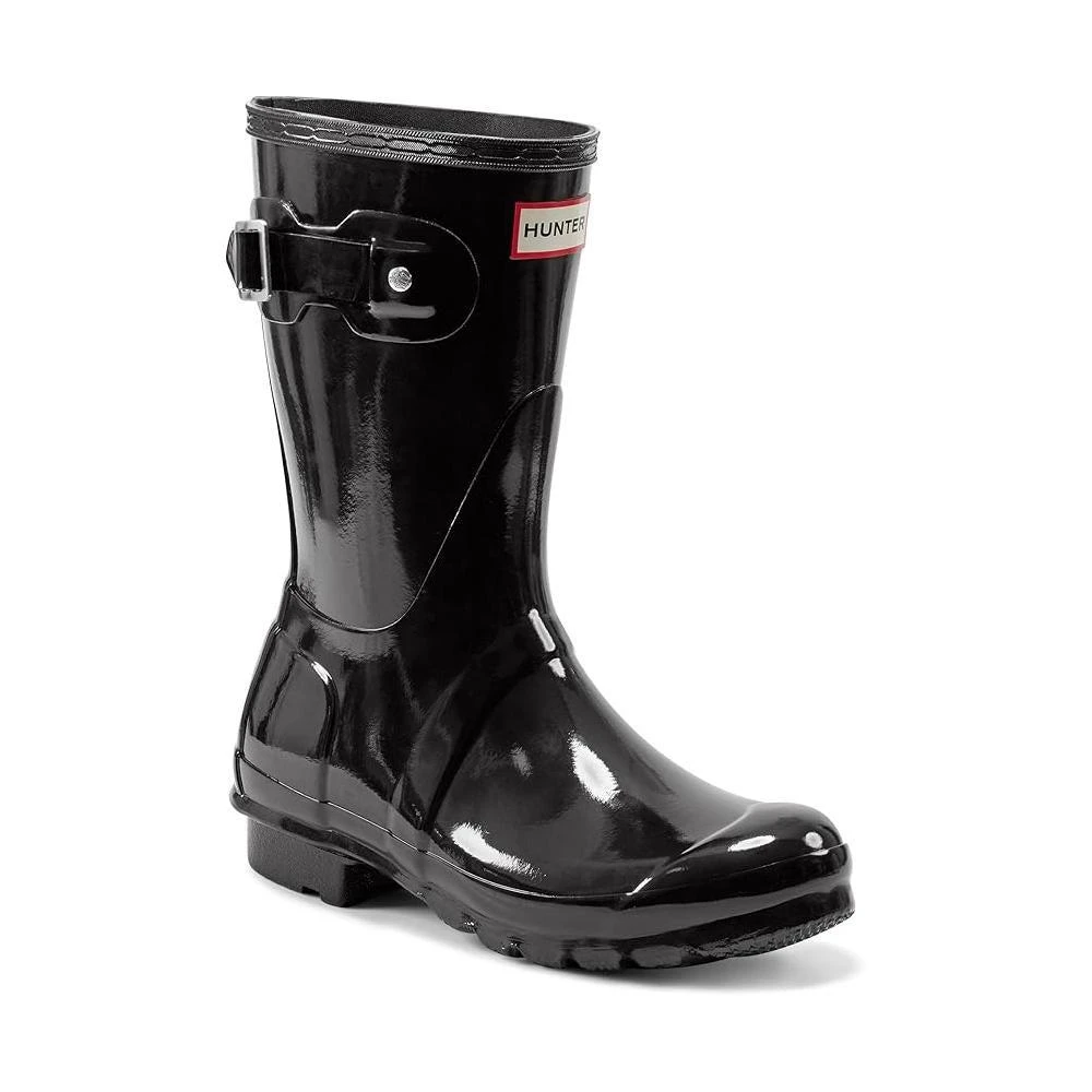 Hunter Womens Original Short Gloss Rain Boots - Black 1