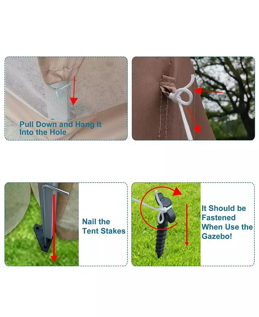 Streamdale Furniture 13 FT. W X 13 FT. D X 9.2FT Pop-Up Gazebo Tent Outdoor Canopy 6