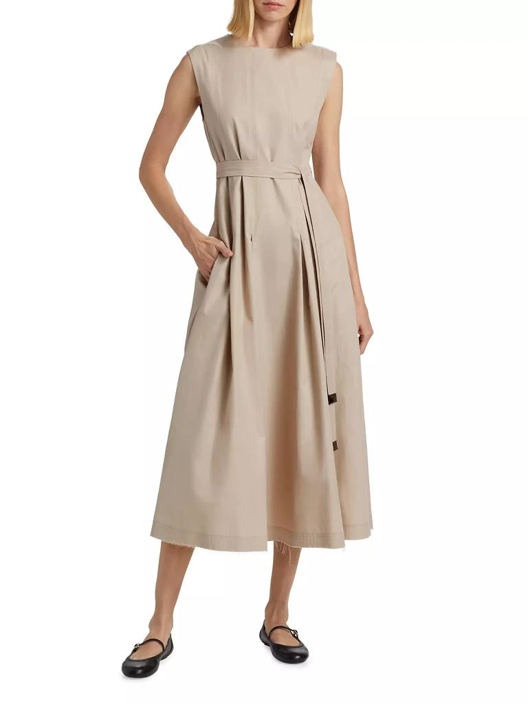 Max Mara Amina Cotton Tie-Waist Midi Dress 3