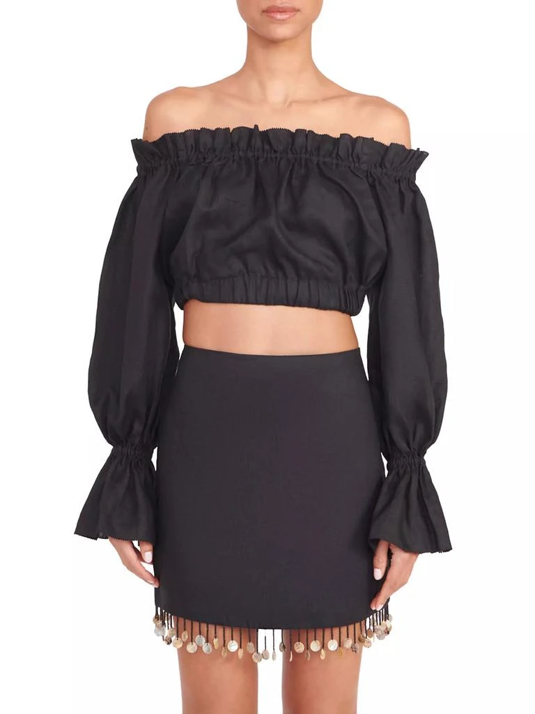 Staud Tristan Off-the-Shoulder Crop Top 3