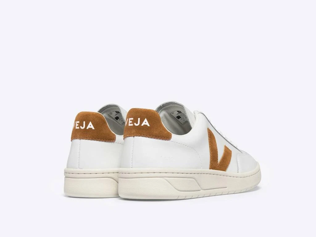 Veja Men's V-12 Leather Sneakers In Extra White / Camel 3