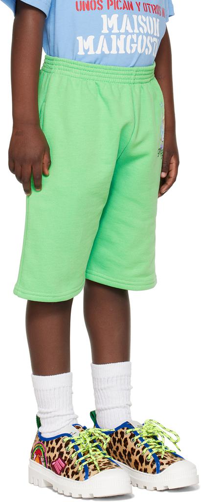 Maison Mangostan Kids Green Burrito Shorts