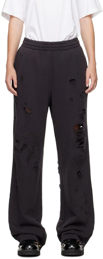 We11done Black Distressed Sweatpants 1