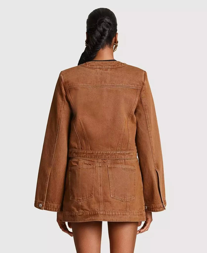 Avec Les Filles Women
s Crop Trucker Crew Neck Jacket 5