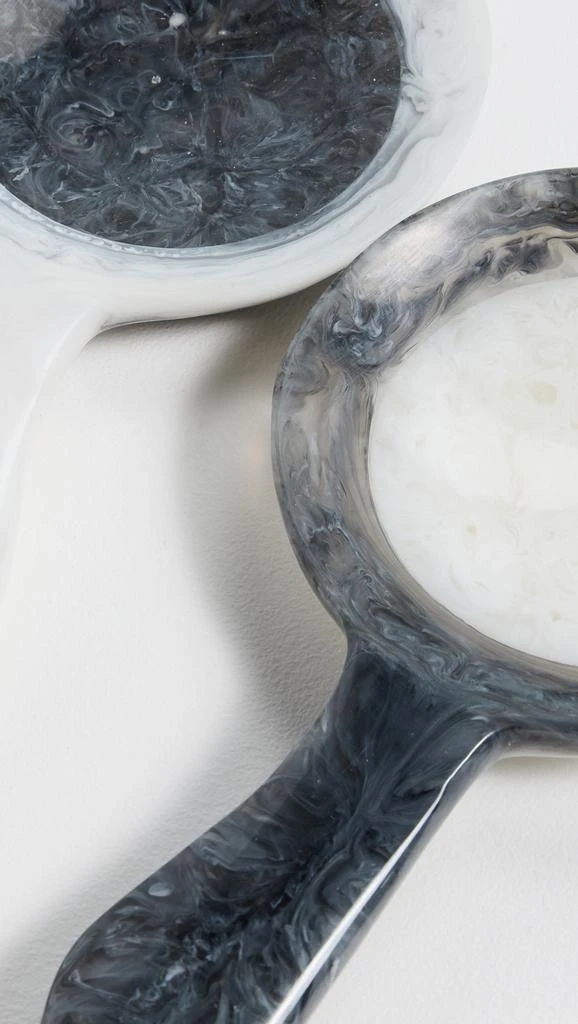 Jonathan Adler Mustique Ripple Salad Servers - Black/White - 34815 3