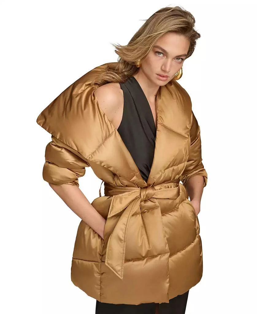 Donna Karan Women's Belted Wing-Collar Coat, Created for Macy's 7