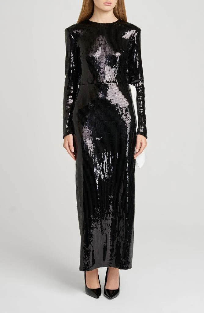 Shop Charlize Sequin Side Bow Long Sleeve Maxi Dress on Sale at BeyondStyle   Get 45% Off Charlize Sequin Side Bow Long Sleeve Maxi Dress with  Limited-Time Flash Deals, Exclusive Discounts, and