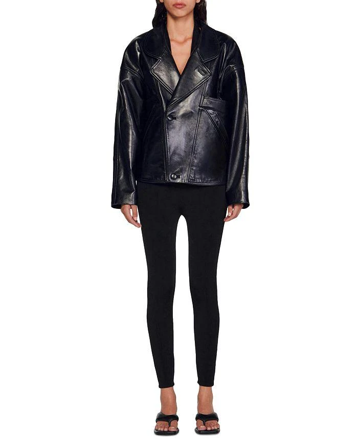 Sandro Clem Oversized Leather Jacket 6