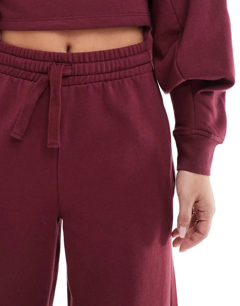 Miss Selfridge Miss Selfridge wide leg jogger co-ord in burgundy 3