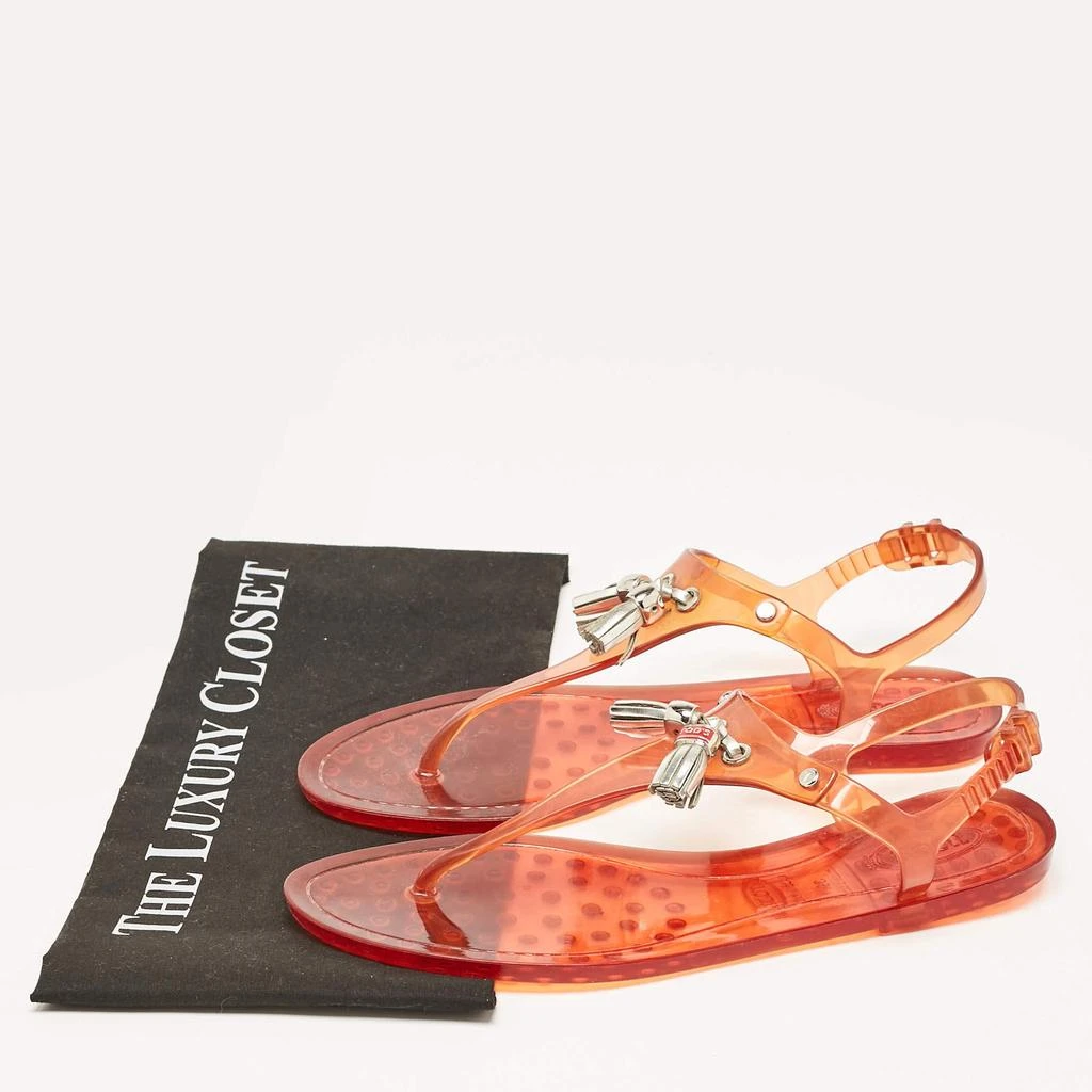 Tod's Tod's Orange Jelly Tassel Thong Slingback Flat Sandals Size 39 9