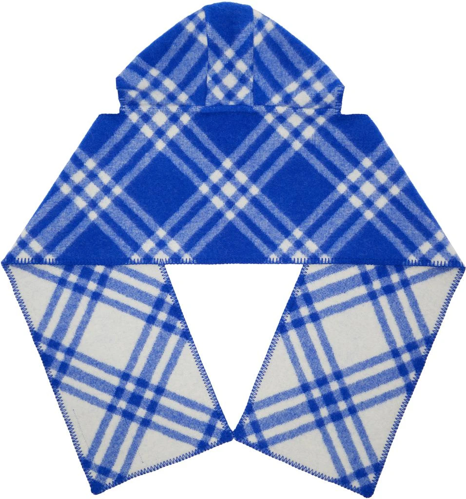 Burberry Navy Check Hooded Scarf 2