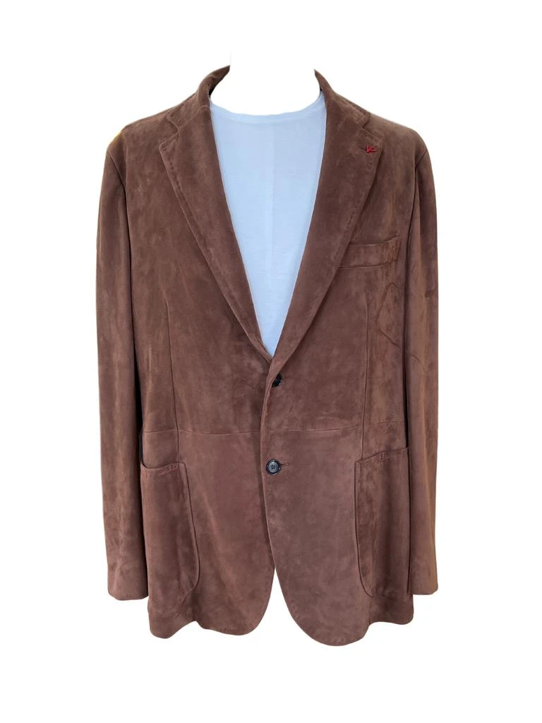 Isaia Isaia Mens Brown Lamb Suede Blazer Jacket 1