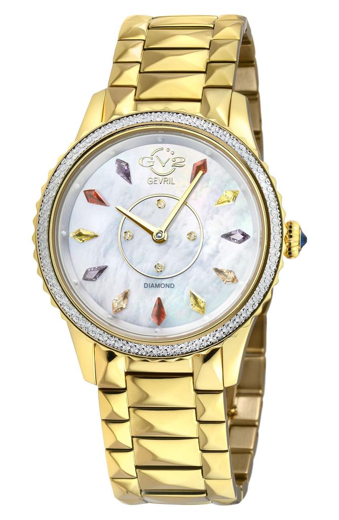 GV2 Siena Swiss Quartz Diamond Embellished Bracelet Watch - 0.02ct, 38mm