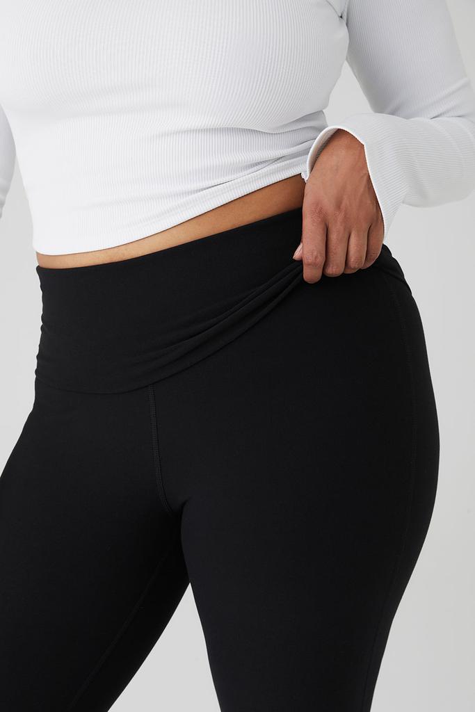 Alo Alosoft Foldover Bootcut Legging - Black - Pants - Free