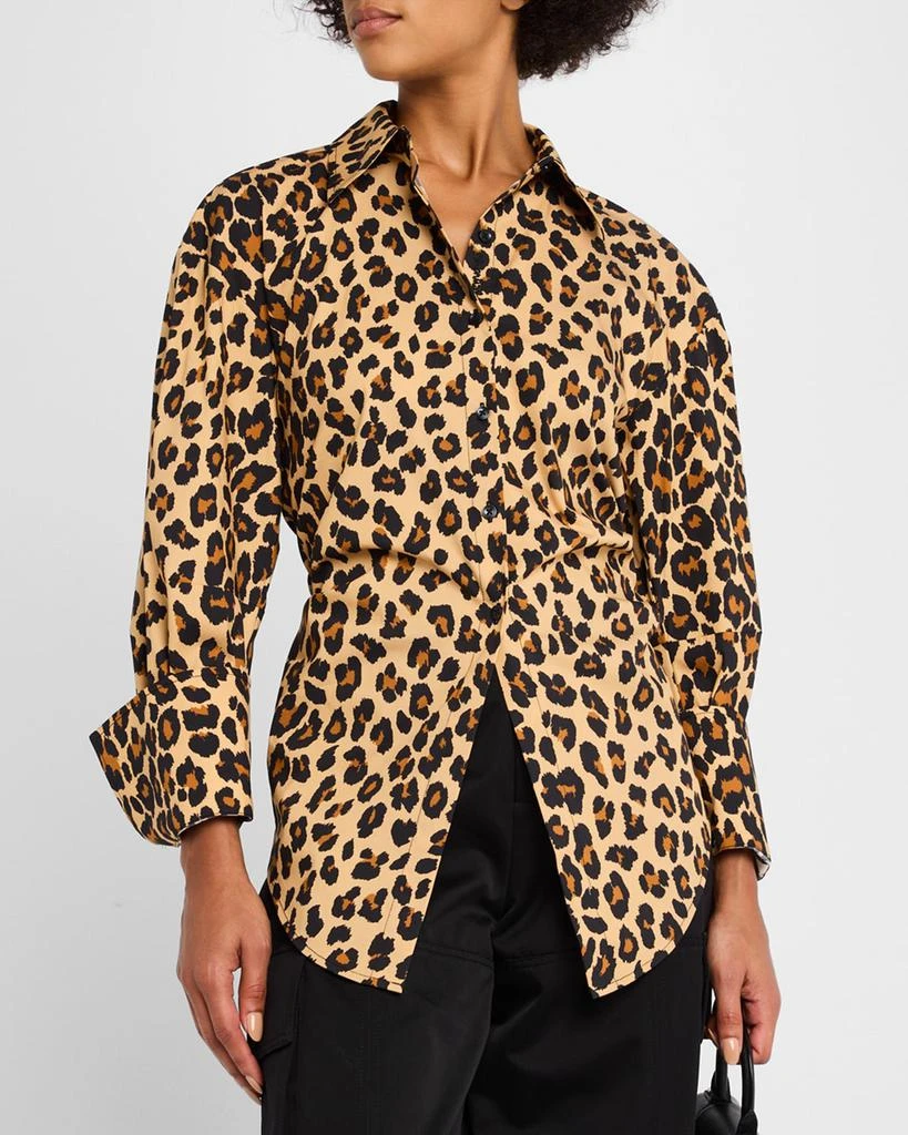 SIMONMILLER Loch Cutout Tie-Back Striped Poplin Shirt 4