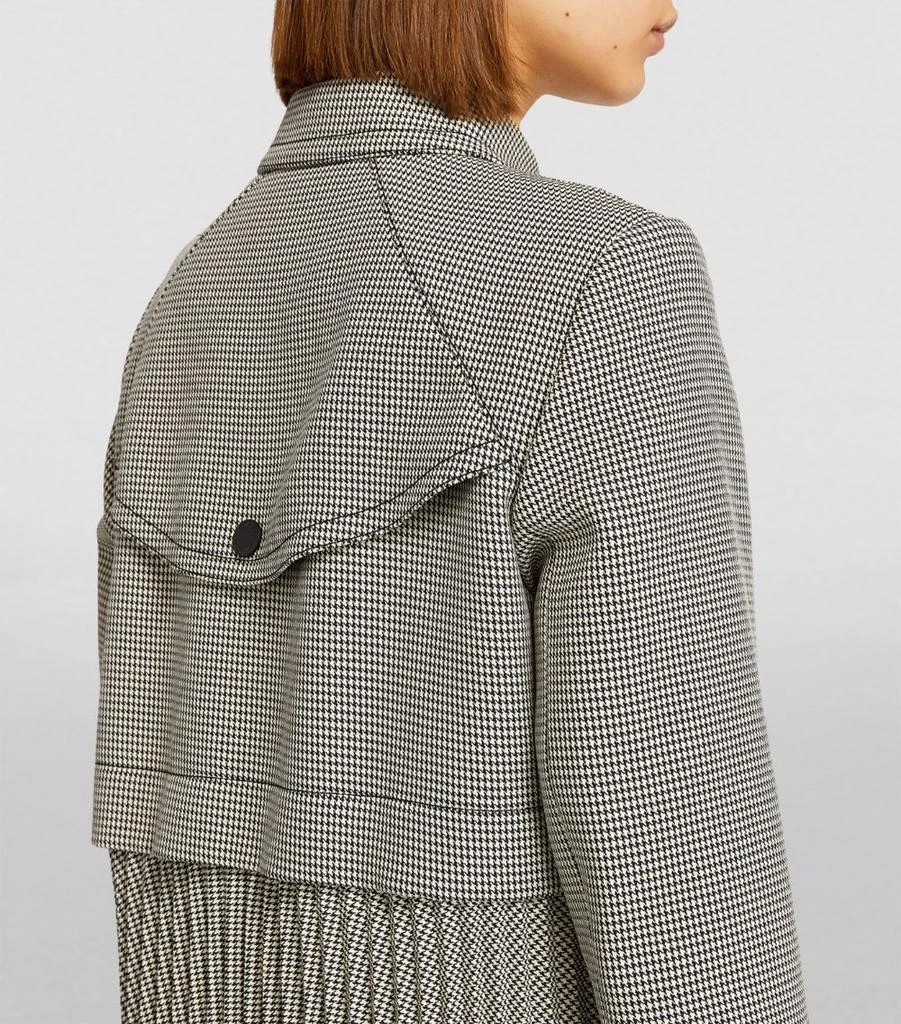 Sandro Houndstooth Pleated Trench Coat 4