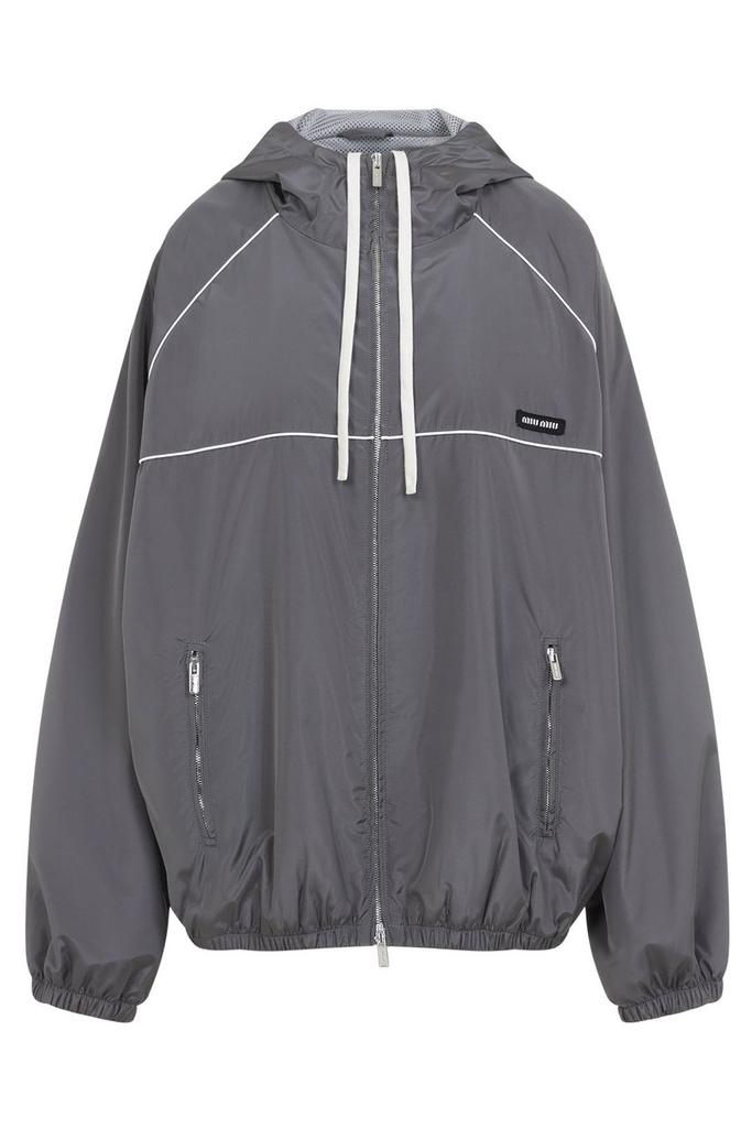 Miu Miu Miu Miu Logo-Patch Zipped Bomber Jacket - Jackets