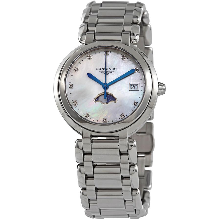 Longines Longines PrimaLuna Moonphase Mother of Pearl Diamond Dial Ladies Watch L8.116.4.87.6