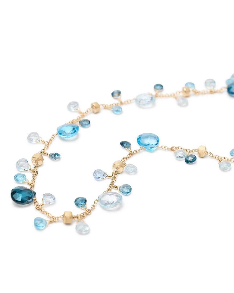 Marco Bicego 18K Yellow Gold Paradise Topaz London Blue & Swiss Blue Topaz Dangling Collar Necklace, 16.5-18" 2
