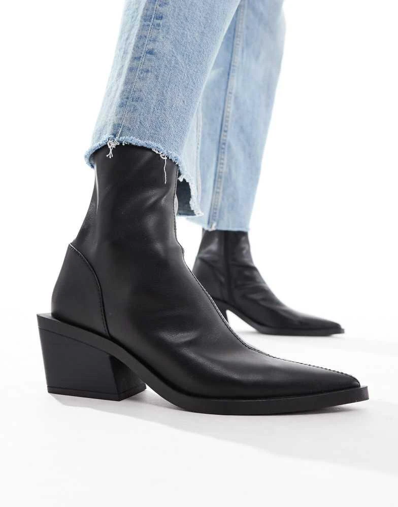 ASOS ASOS DESIGN Refresh western sock boots in black 1