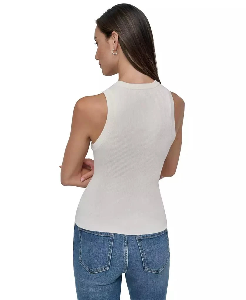 DKNY Women's Ribbed Sleeveless Crew Neck Sweater 4