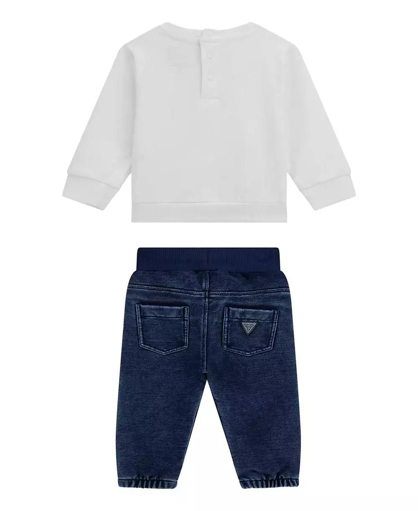 GUESS Baby Boys 2-Piece Active Top and Knit Denim Pant Set 3