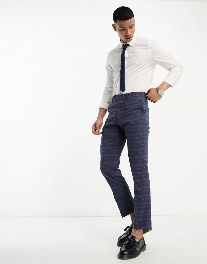 French Connection French Connection suit trousers in marine check 5