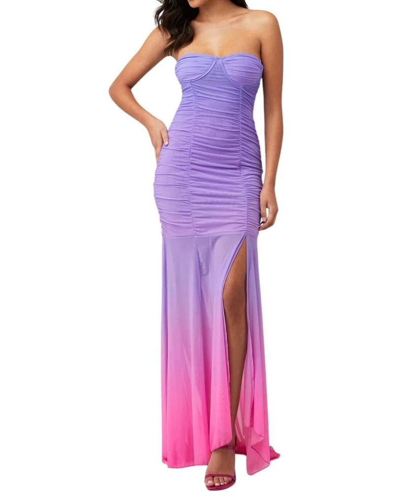 ROCOCO SAND Blake Long Dress In Purple & Pink 1