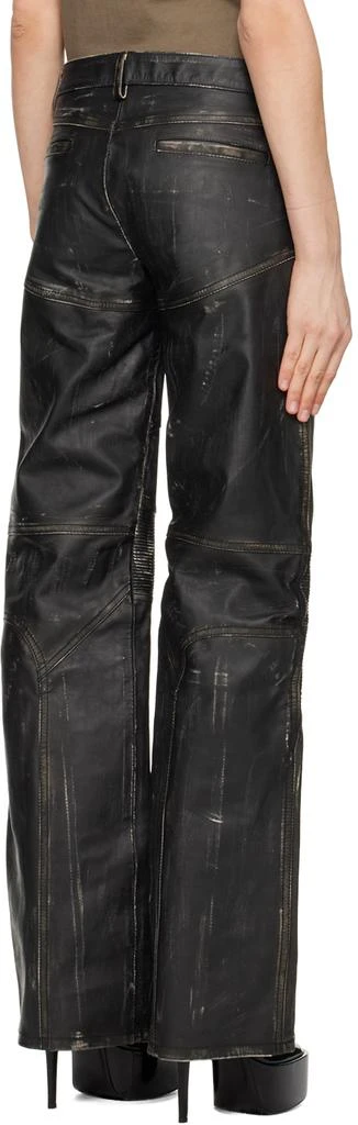 Blumarine Black Distressed Leather Pants 3