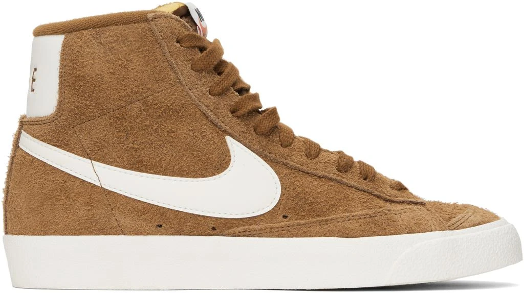NIKE Brown & White Blazer Mid '77 Premium Sneakers 1