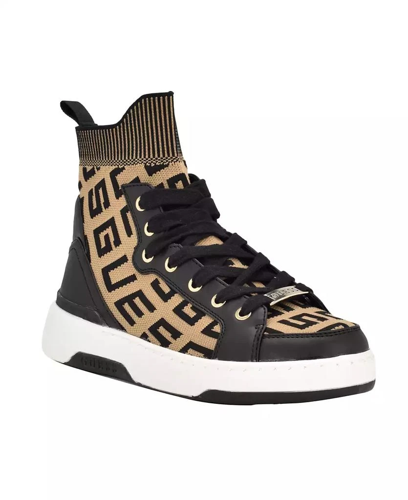 GUESS Women's Mannen Knit Hi-Top Lace-Up Fashion Sneakers 1