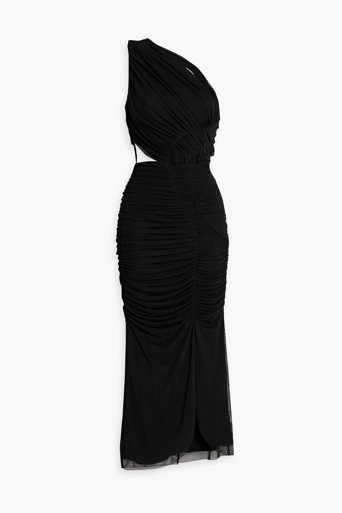 SIMKHAI Seraiah one-shoulder cutout mesh dress 1