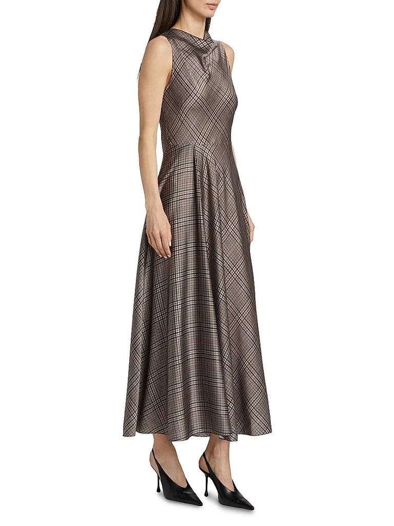 Vince Plaid Fit 
Flare Cowlneck Maxi Dress 4