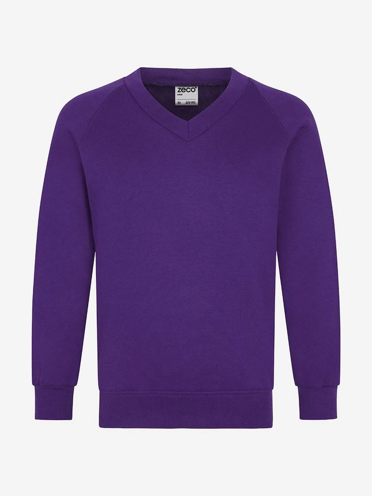 Zeco Schoolwear Zeco Kids School V-Neck Sweatshirt in Purple 1
