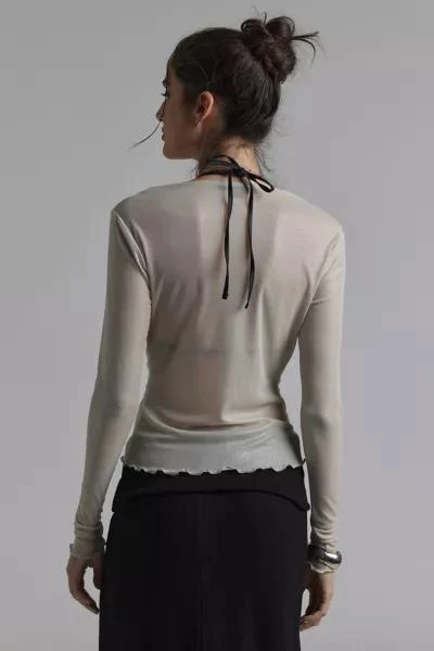 Silence + Noise Silence + Noise Miley Metallic Mesh Cowl Neck Twoffer Top 3
