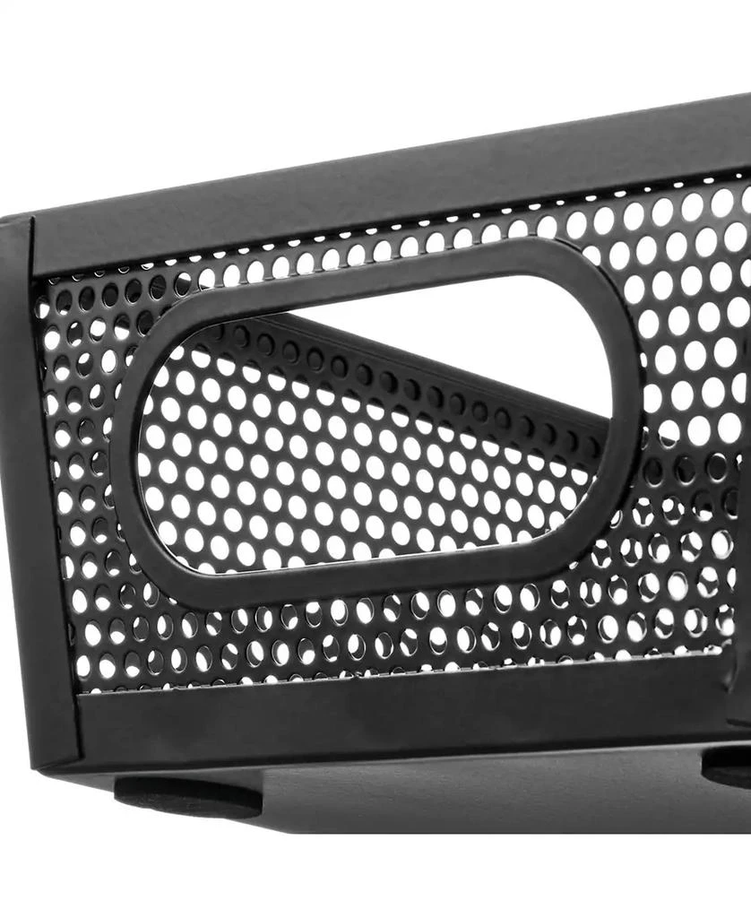 mDesign Perforated Metal Storage Bin with Handles - Set of 2 - Matte Black 4