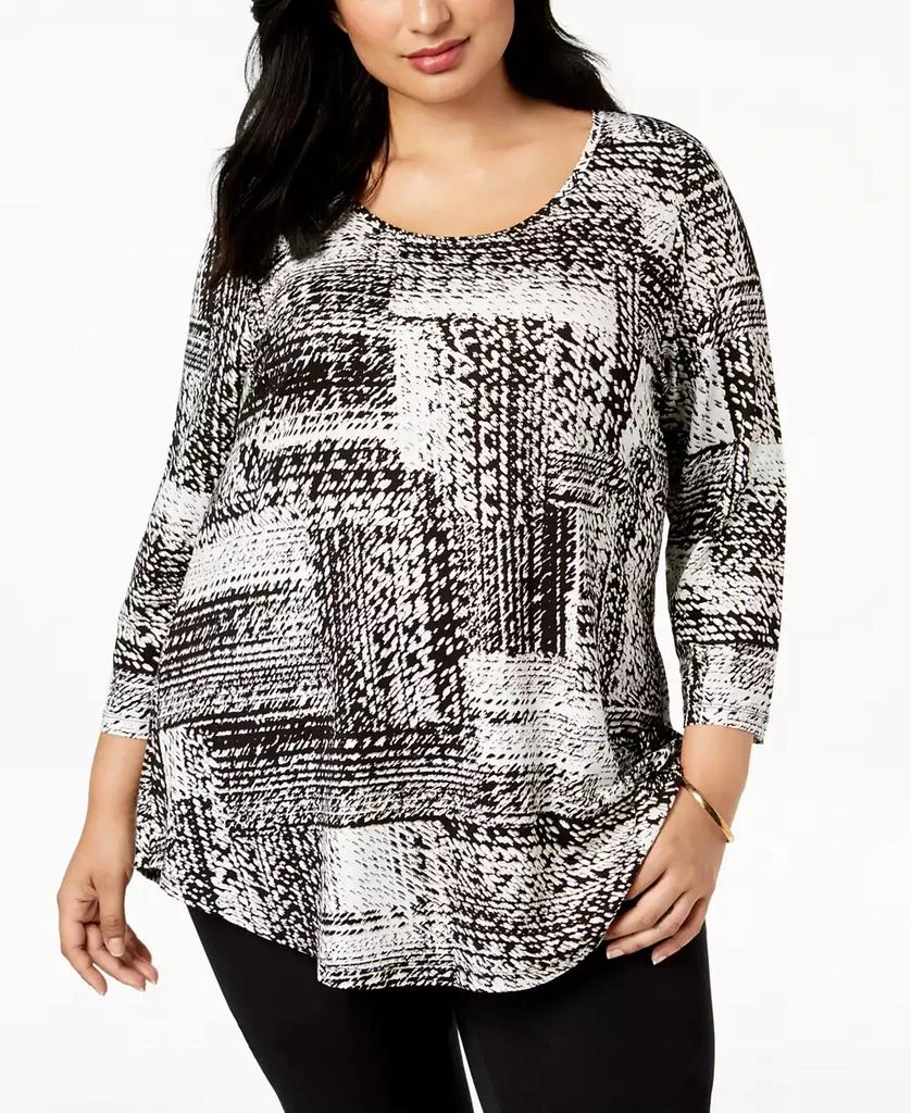 JM Collection Plus Size Printed Top, Created for Macy's 1